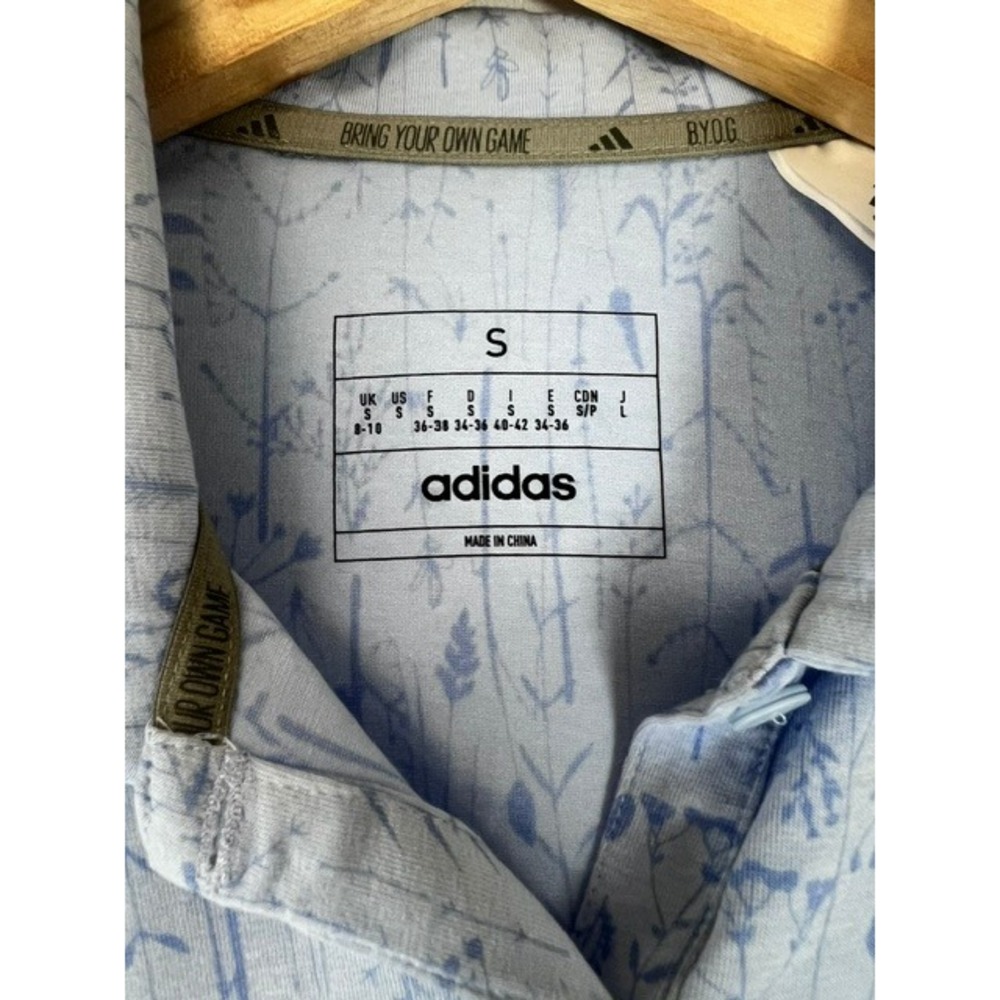 Adidas Women's Go-To Printed Golf Polo Shirt Dawn Blue/Lav S RARE FACTORY SAMPLE - Picture 4 of 11
